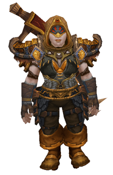 On Windrunner's Trail [Alliance hunter transmog set] - Front View Sheathed