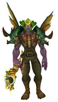 Living Wood Dragonfly druid transmog with wings - front view