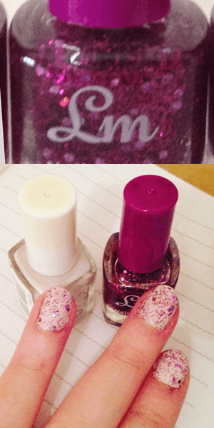 purple sparkle nails