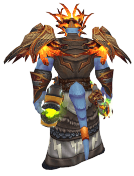 Dark Dreams of Flame: Fire Shaman Transmog Set - Back View Sheathed