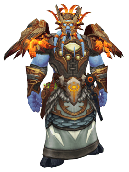 Dark Dreams of Flame: Fire Shaman Transmog Set - Front View Sheathed