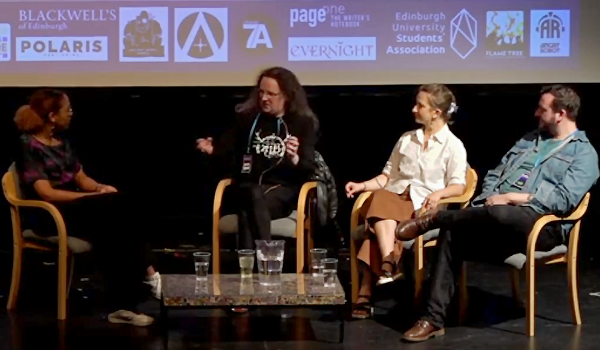 CYMERA Book Festival 2023: Recap and Review CYMERA Book Festival 2023 Recap and Review Ungodly Beginnings panel with Ed McDonald, RJ Barker and Hannah Kaner and Hosted by Saara El-Arifi.null