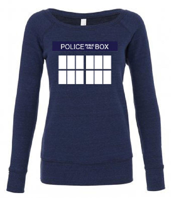 Doctor Who TARDIS wide neck sweatshirt by Geekerella