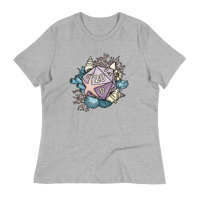 Mermaid D20 T-Shirt by BirchandBatStudios 
