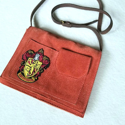 Gryffindor Hogwarts Inspired upcycled suede purse by LoveGeekChic